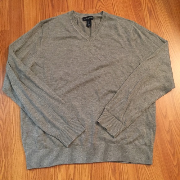 Men’s Lands’ End V Neck Sweater - Picture 2 of 8